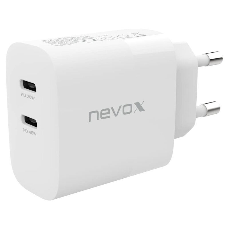 Nevox Netzteil Dual USB-C 45W, ws (weiß)