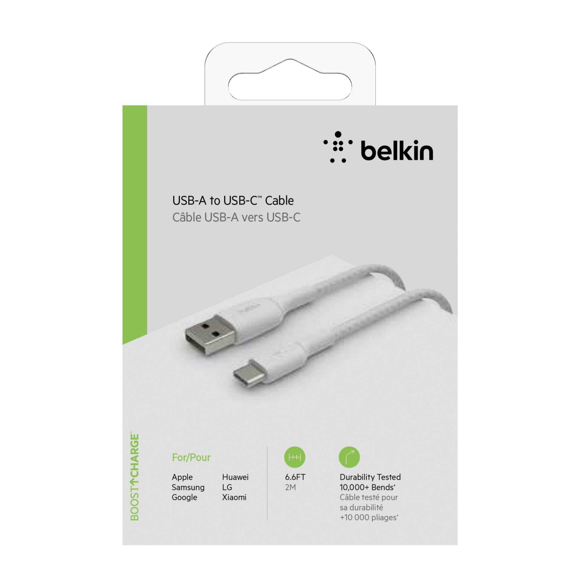 Belkin BOOST CHARGE - USB-Kabel - USB-C (M) bis USB (M) - 2 m - weiß