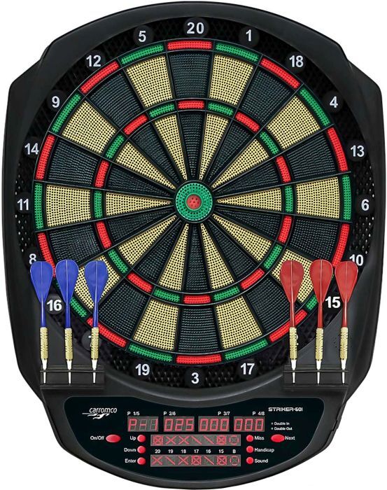 Carromco Carromco Elektronik Dartboard Striker-601, Mit Adapter, 3-Loch Abstand 92645