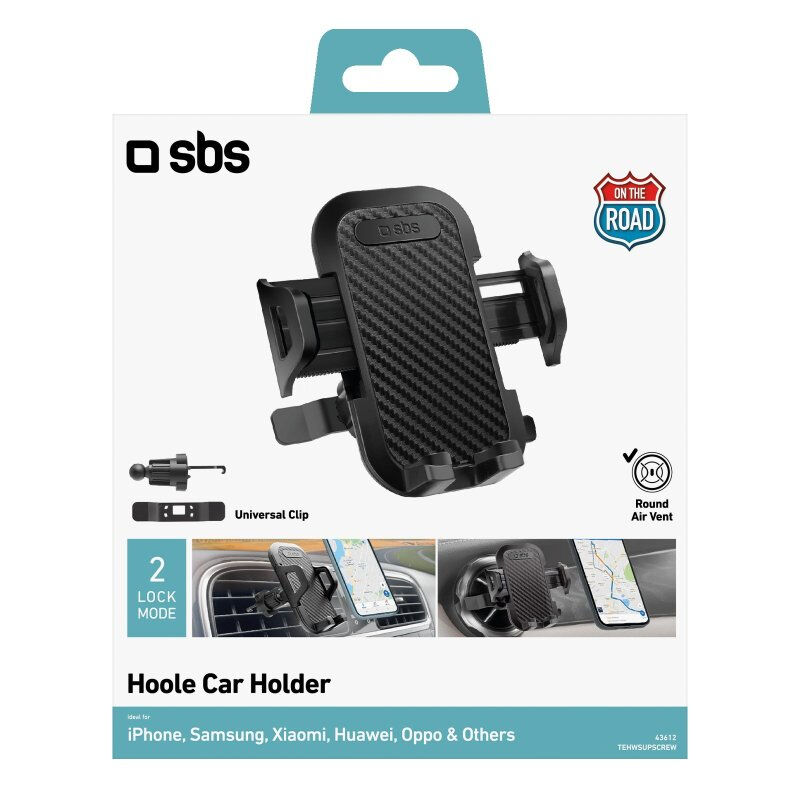 SBS TEHWSUPSCREW, Handy/Smartphone, Passive Halterung, Auto, Schwarz