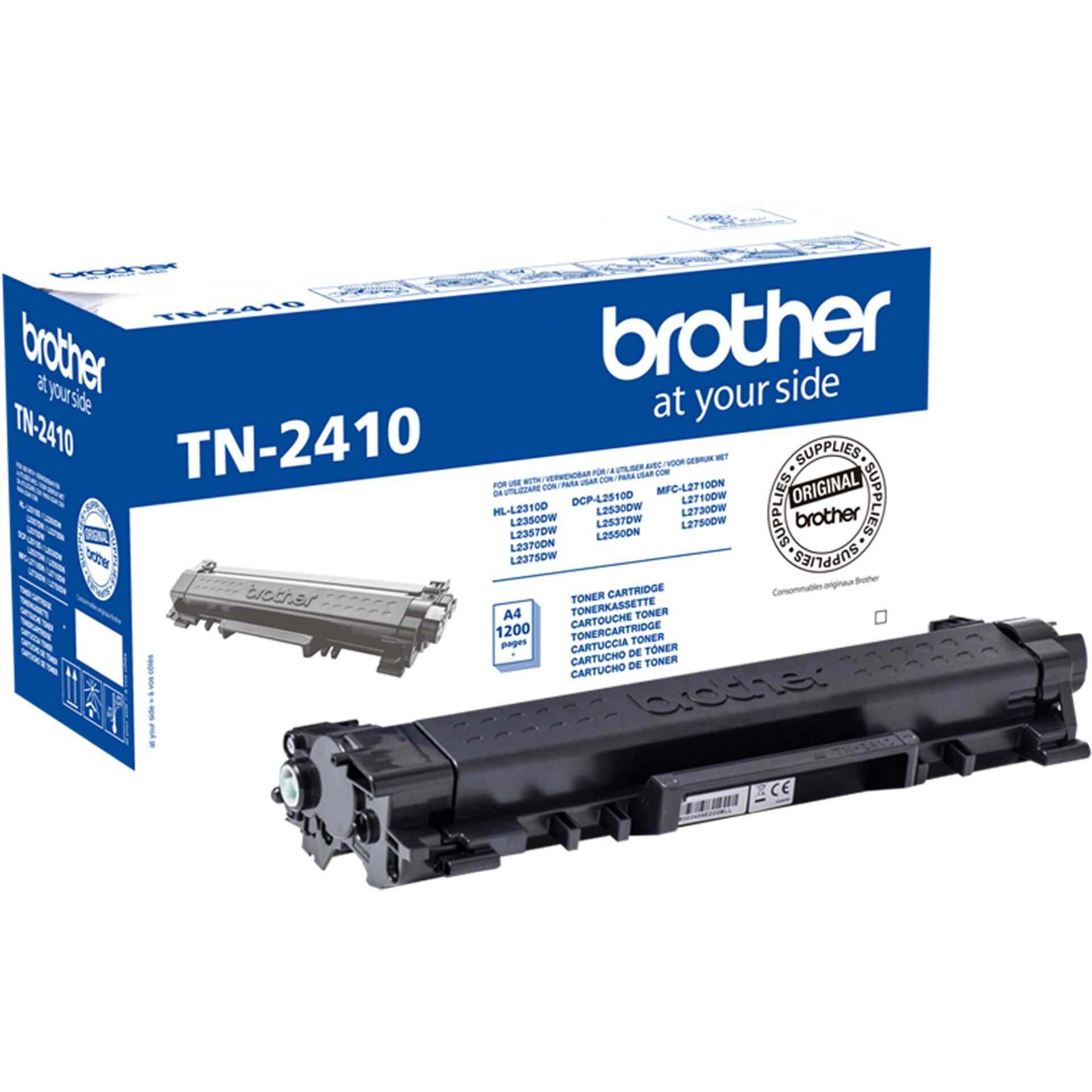 Brother TN-2410 - Schwarz - Original - Tonerpatrone - für Brother DCP-L2510, L2530, L2550, HL-L2350, L2370, L2375, MFC-L2710, L2713, L2730, L2750