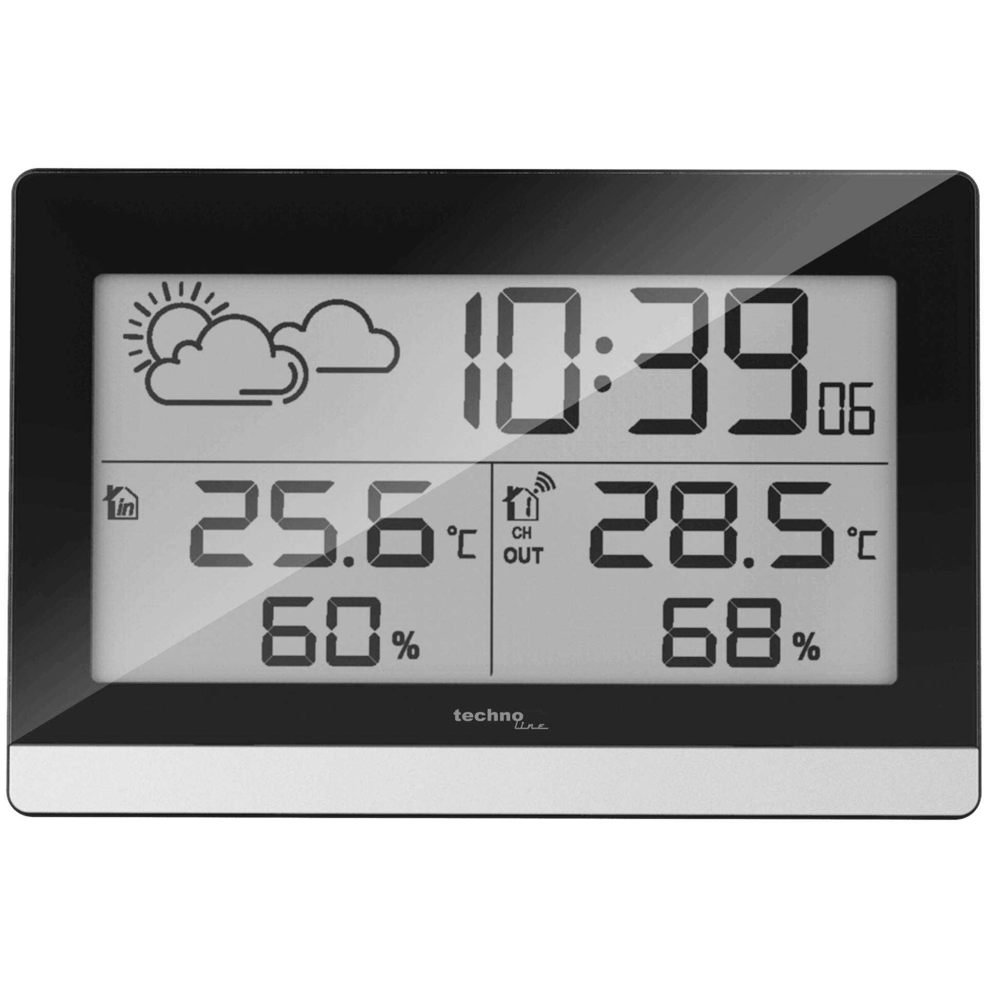 Techno Line WS 9255 - Wetterstation - kabellos - Schwarz, Silber
