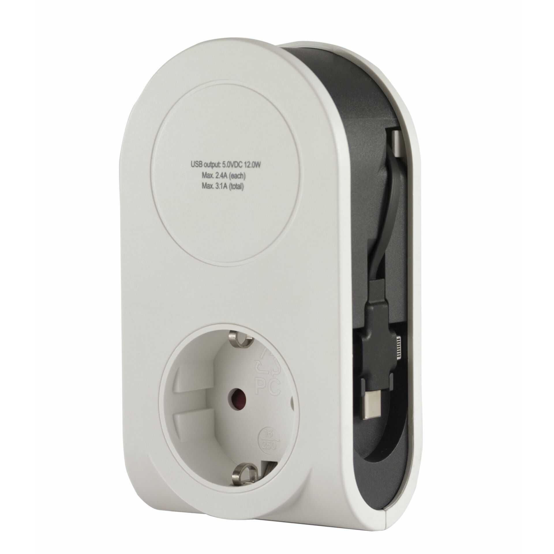 REV USB Ladegerät Flex 3in1 0,8 m +  1x Steckdose