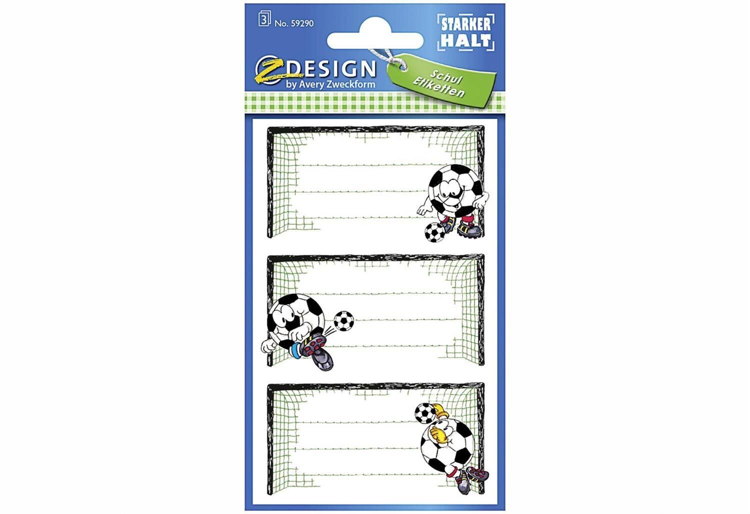 AVERY ZWECKFORM Buchetiketten 59290 Fußballtor 3 Bogen