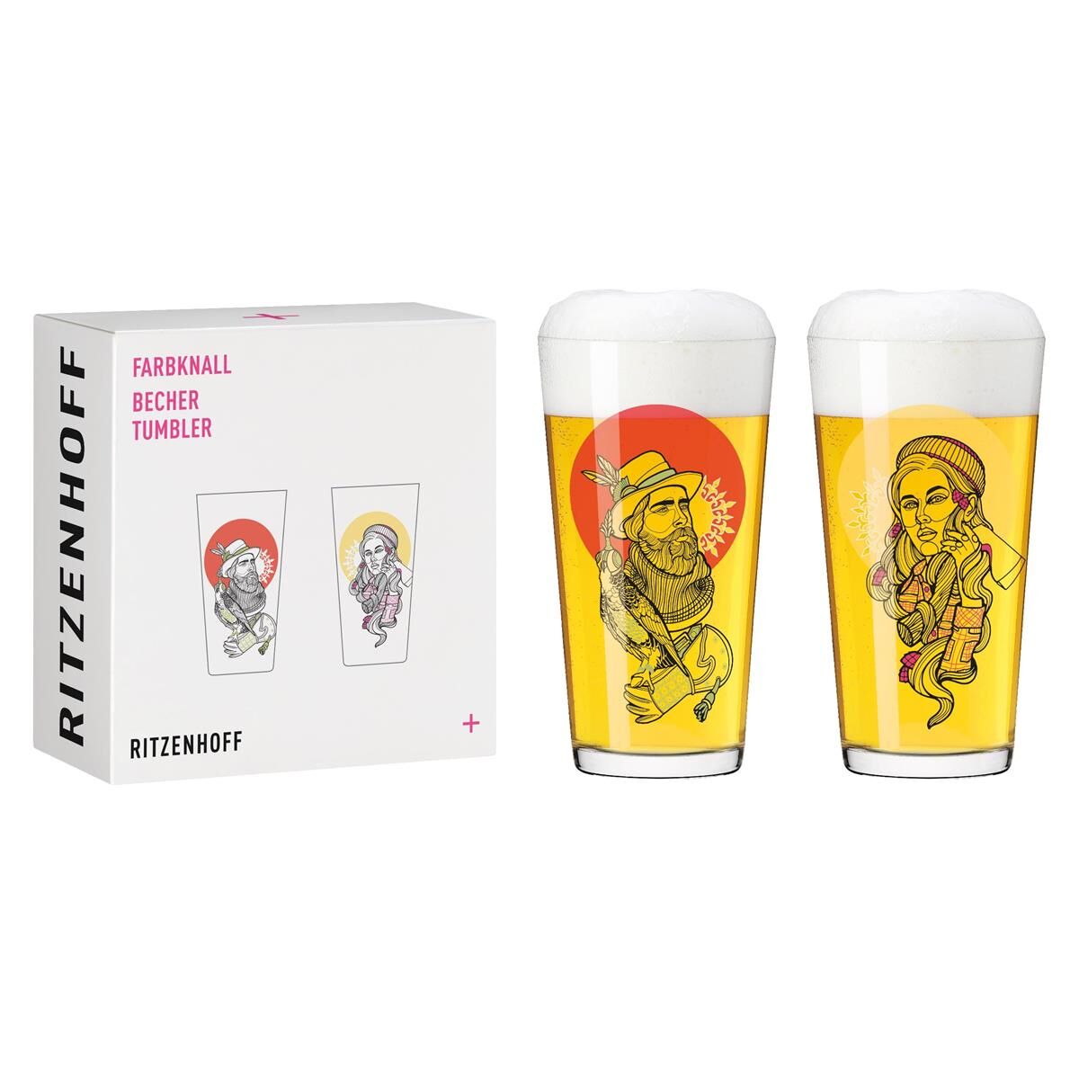 Ritzenhoff Bierglas Set Farbknall Becher 2er-Set 002