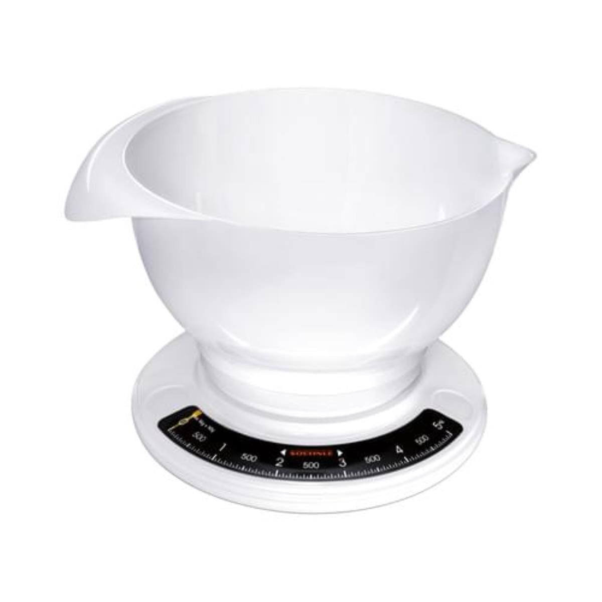 SOEHNLE Küchenwaage Culina pro analog 5kg Tragkraft weiß mit Rührschüssel