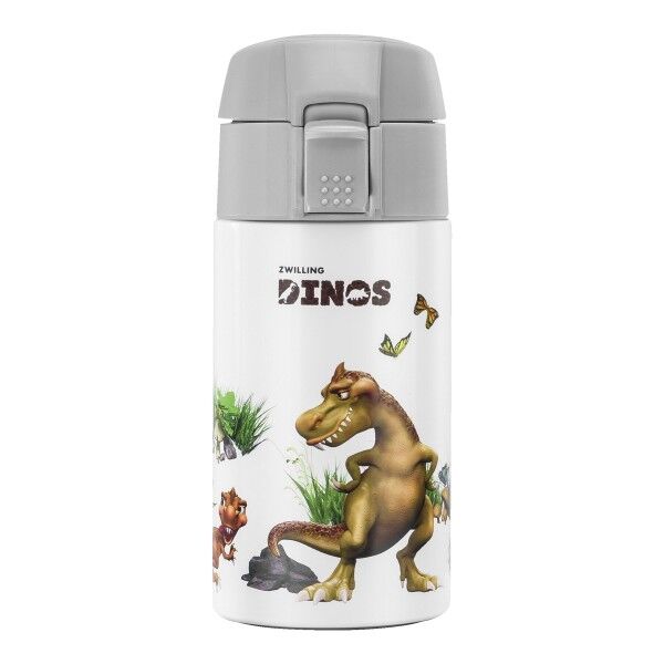 Zwilling Bottle Trinkflasche Dinos 350 ml Edelstahl Weiß-Grau