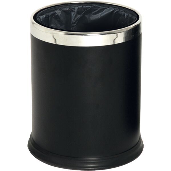 Abfalleimer doppelwandig, Metall, schwarz, 10 Liter