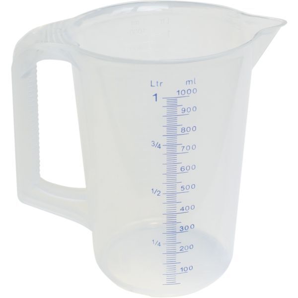 SCHNEIDER Messbecher mit blauer Skala und ml-Einteilung, Inhalt: 1,00 Liter