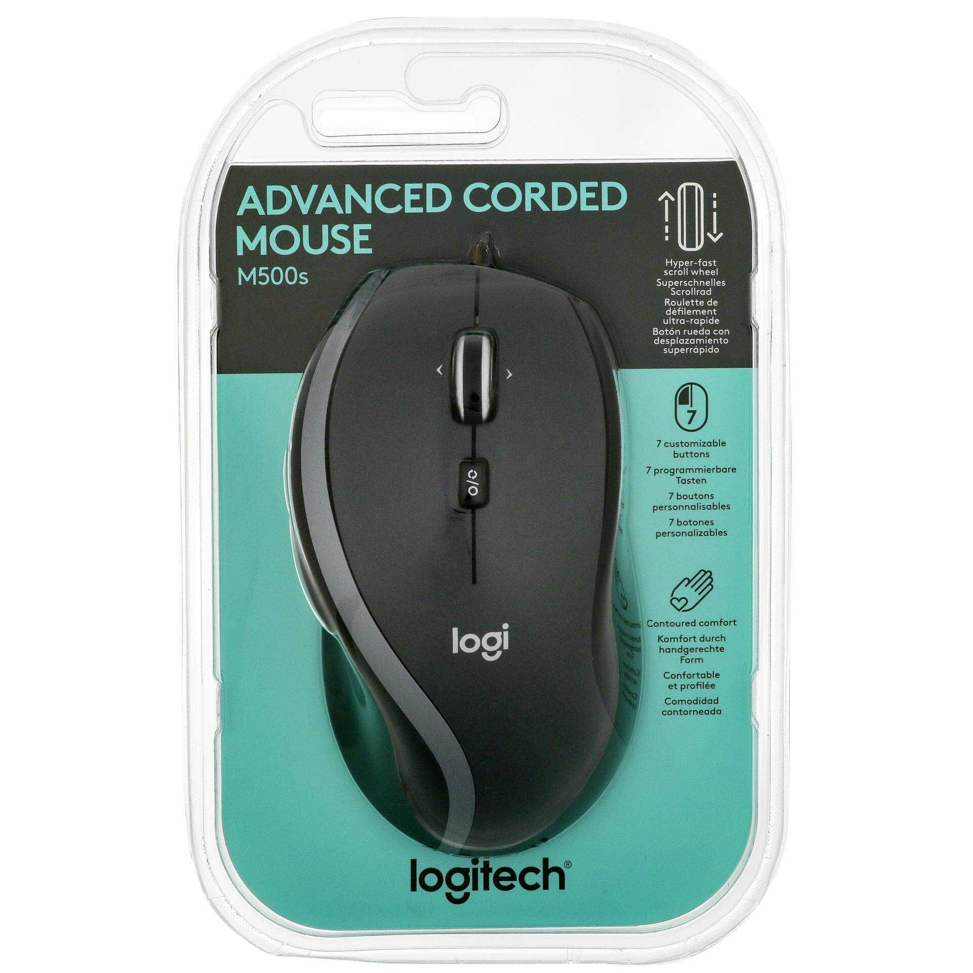 LOGI M500s Corded Mouse Black