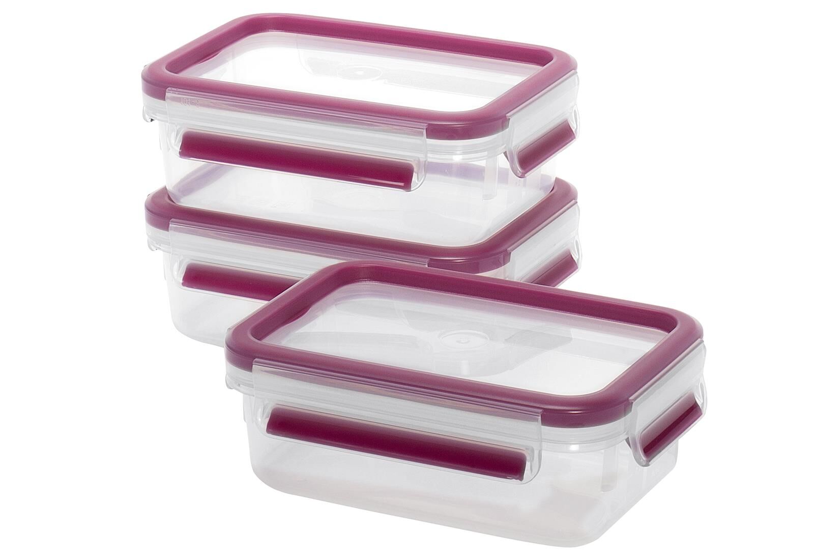 EMSA Frischhaltedose Clip & Close 0,55 Liter 3er Set himbeer