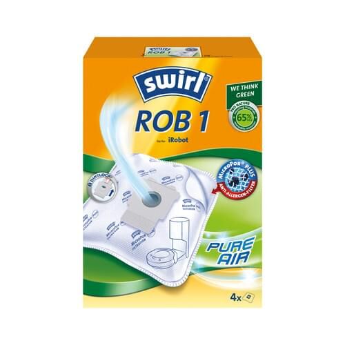 Swirl ROB1 MicroPor Plus Staubbeutel, 4er Pack passend für iRobot i3+ / i4+ / i7+ / i9+