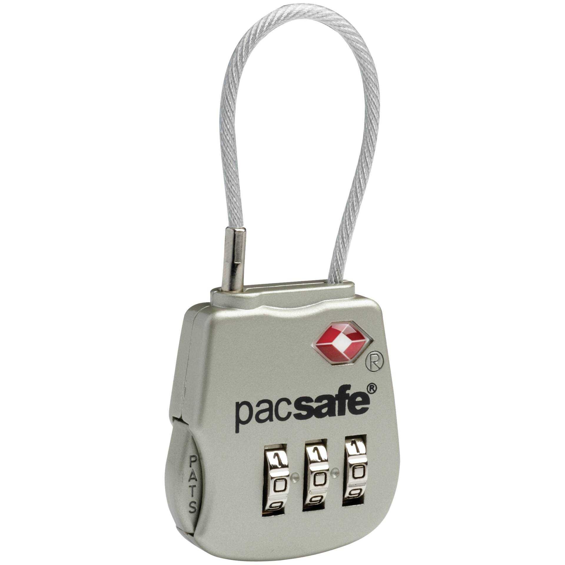 Pacsafe Prosafe 800 TSA Kabel Zahlenschloss Silver