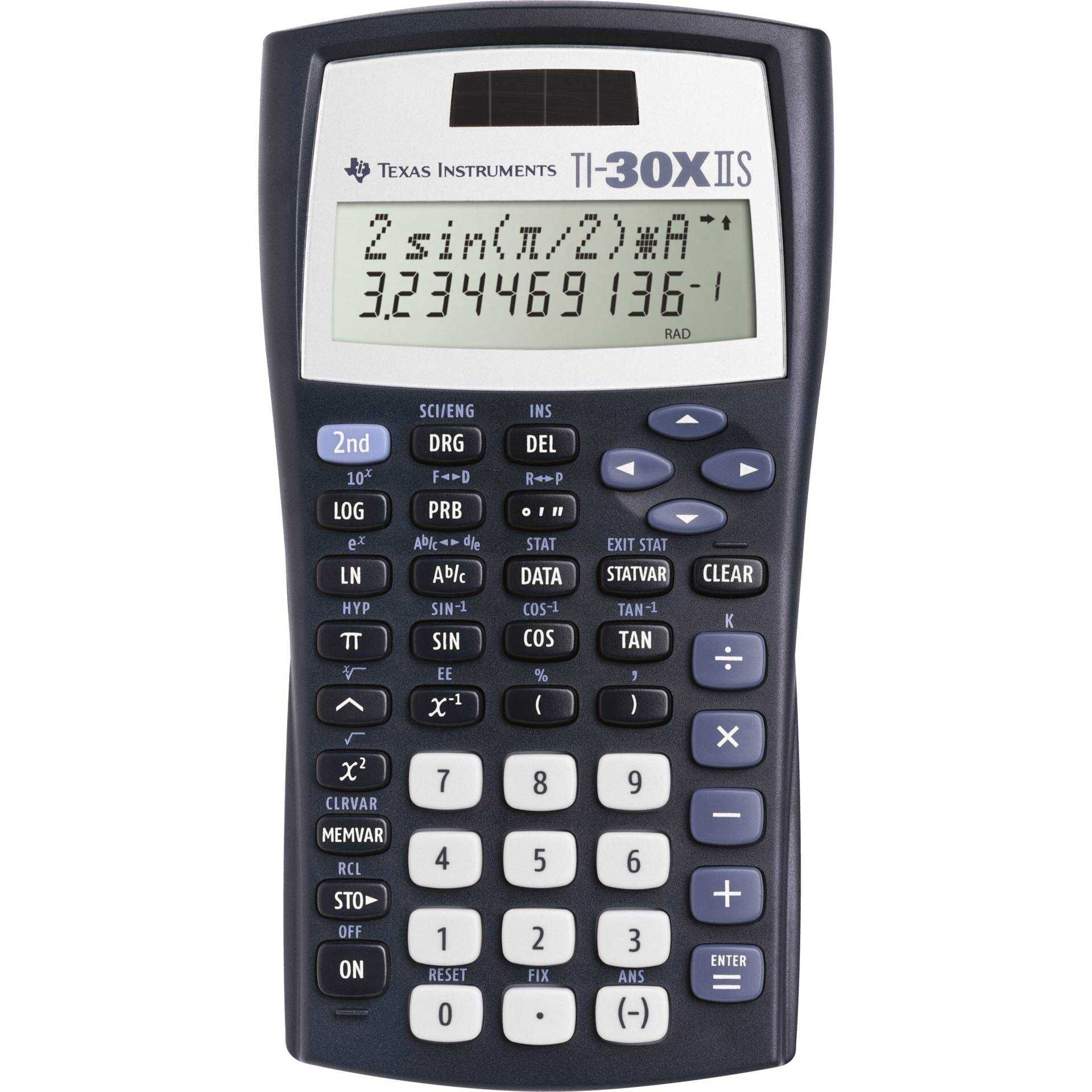 Texas Instruments TI-30X IIS - Wissenschaftlicher Taschenrechner - 10 Stellen + 2 Exponenten - Solarpanel, Batterie