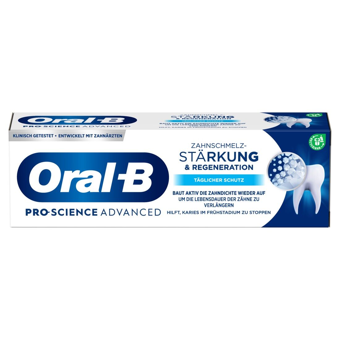 Oral-B PRO-SCIENCE ADVANCED Zahnschmelzstärkung & -regeneration Täglicher Schutz 75ml vertikal
