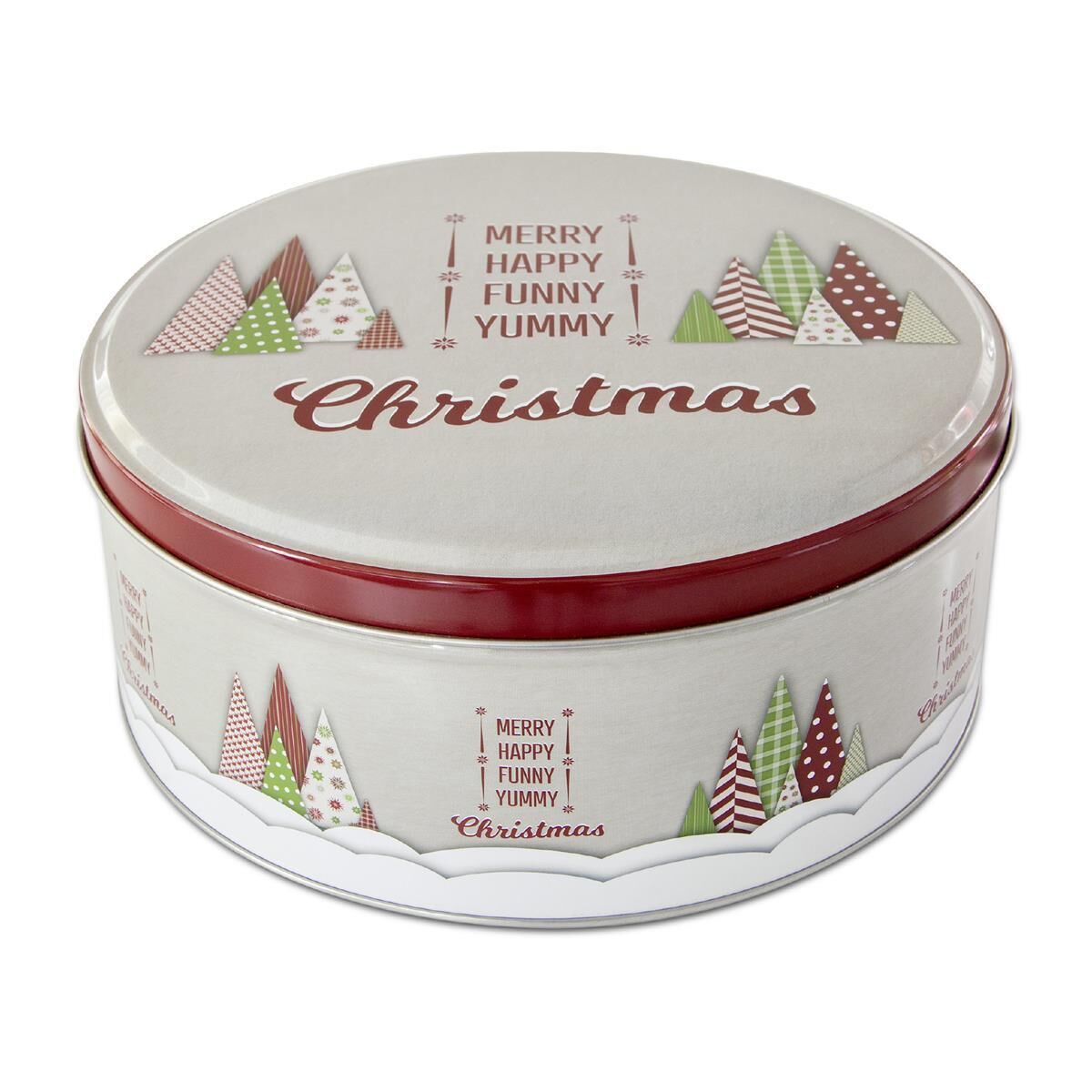 Städter Gebäckdose Yummy Christmas Rund Weißblech Bunt 22 x 9,5 cm