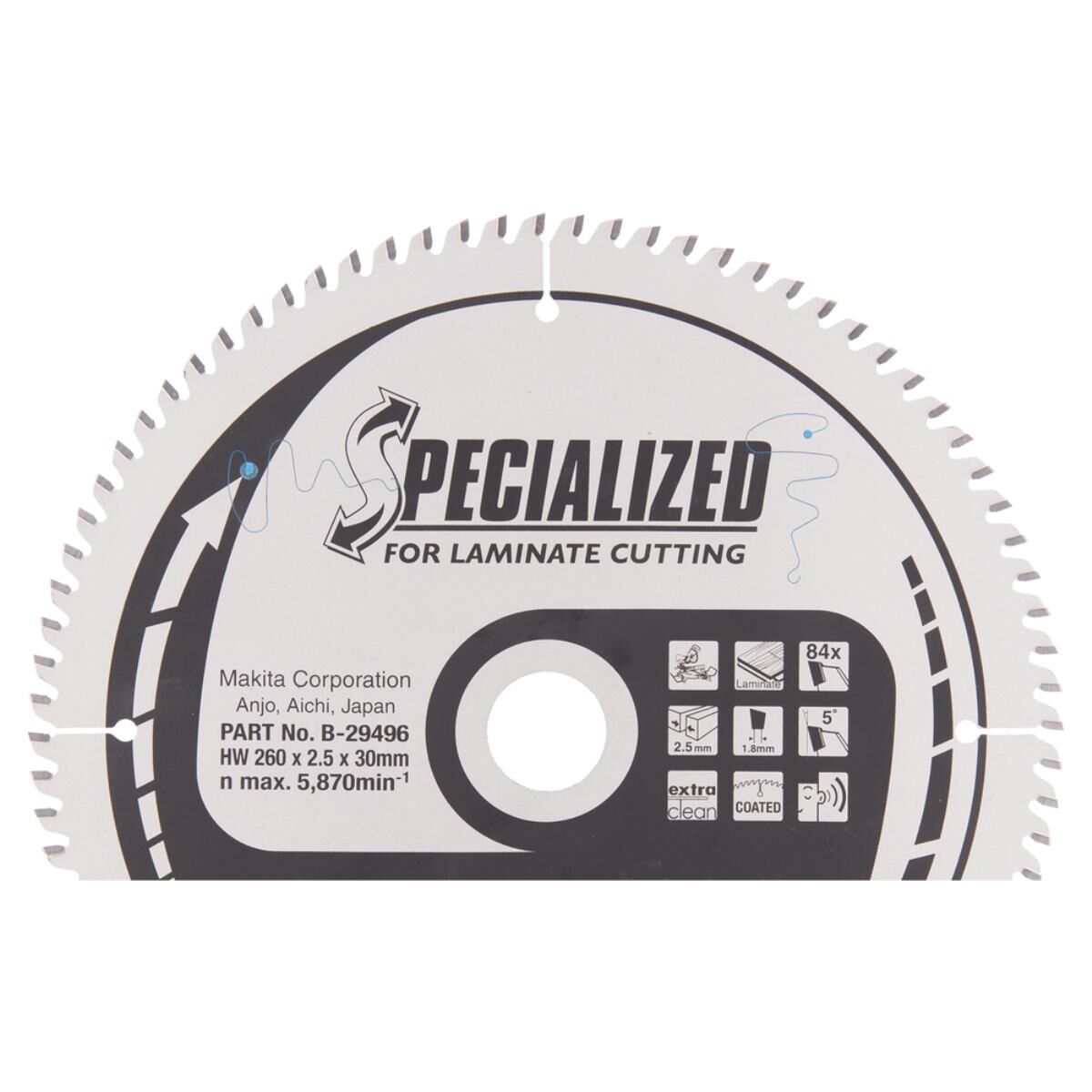 Makita Kreissägeblatt, 260 x 30 mm, 84 Zähne 260 x 30 mm • 84 Zähne