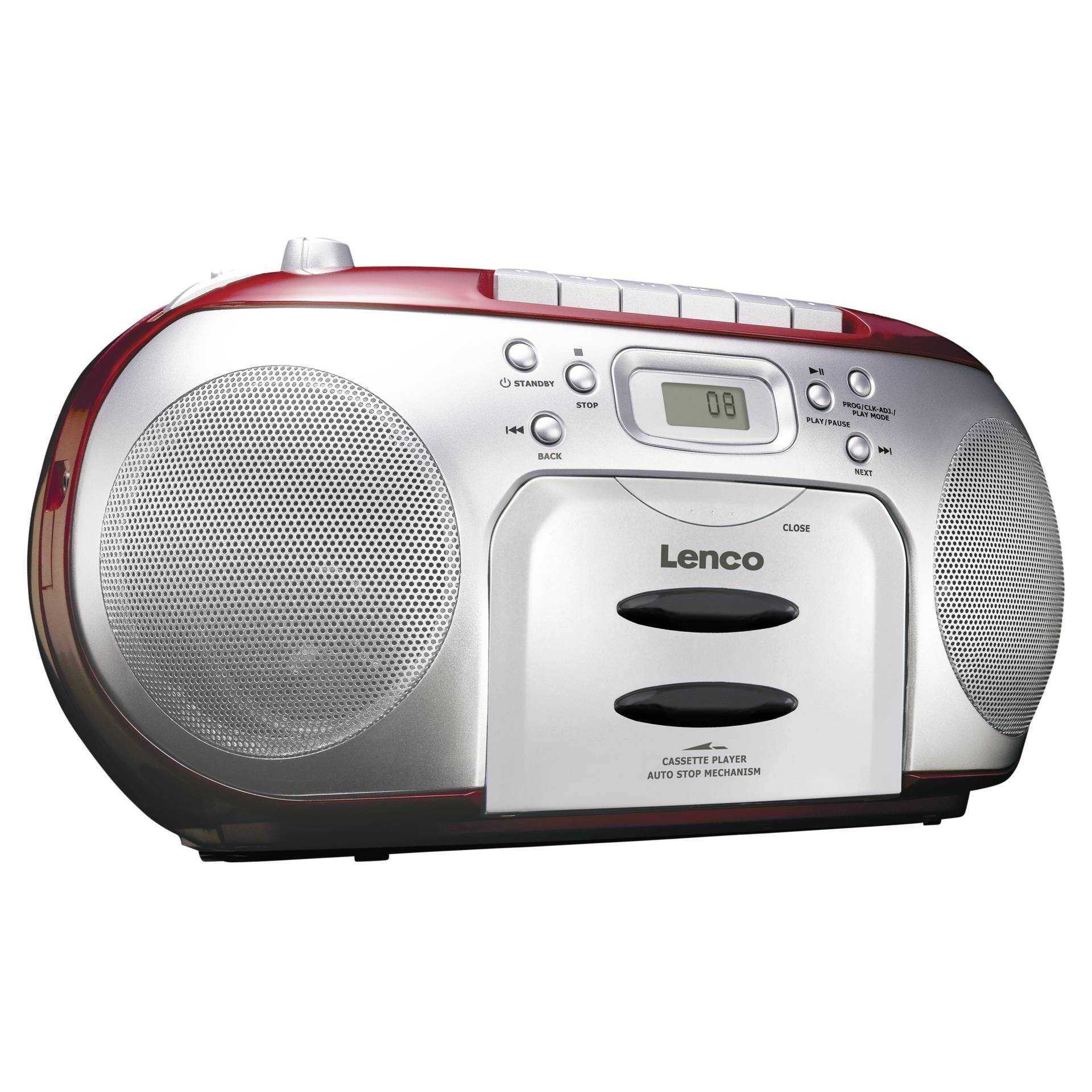Lenco SCD-420 - Ghettoblaster - Silber, Rot