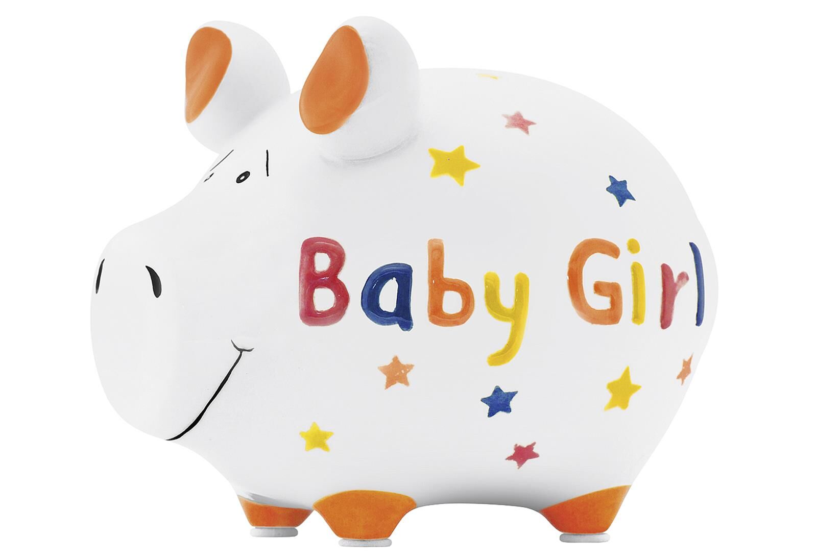 KCG Sparschwein Baby Girl Keramik mit Stopfen 12x10cm