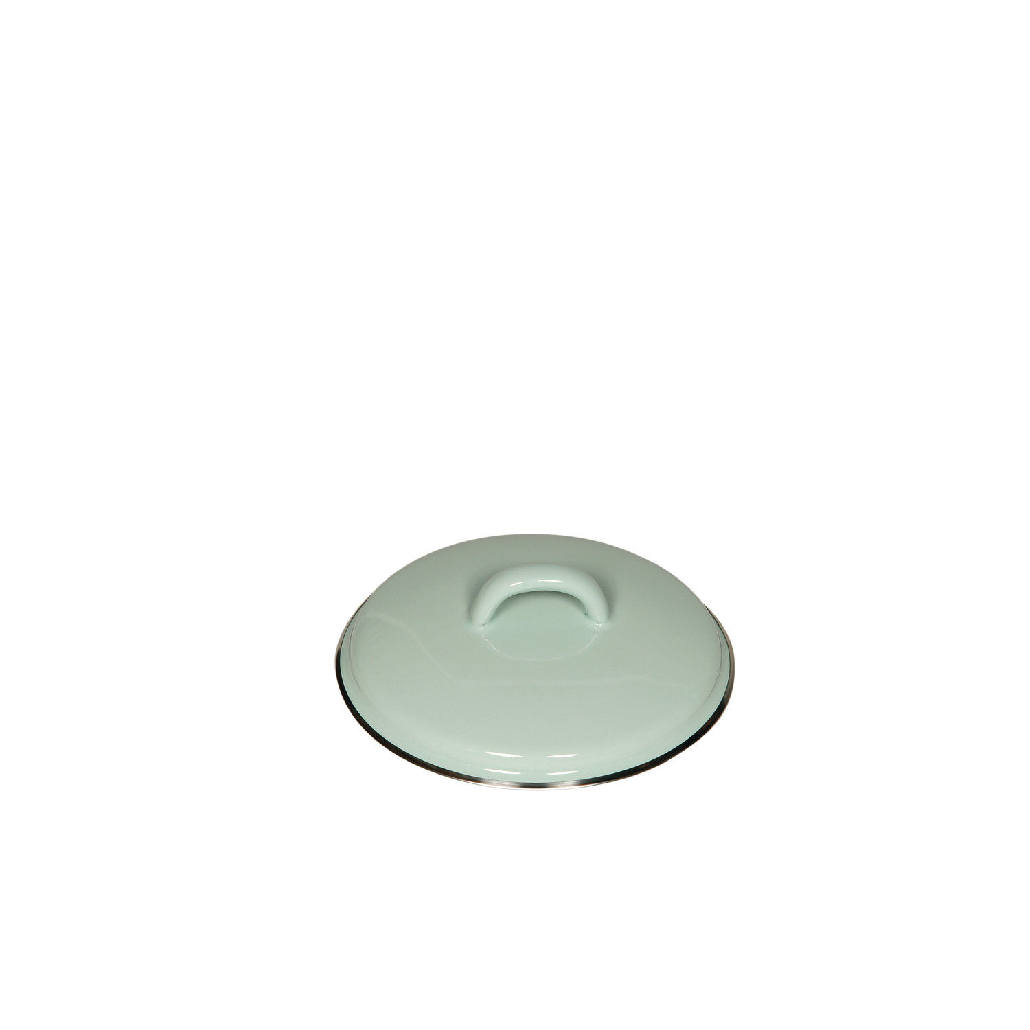 Riess Deckel mit Chromrand Ø14cm Emaille Classic Pastell türkis