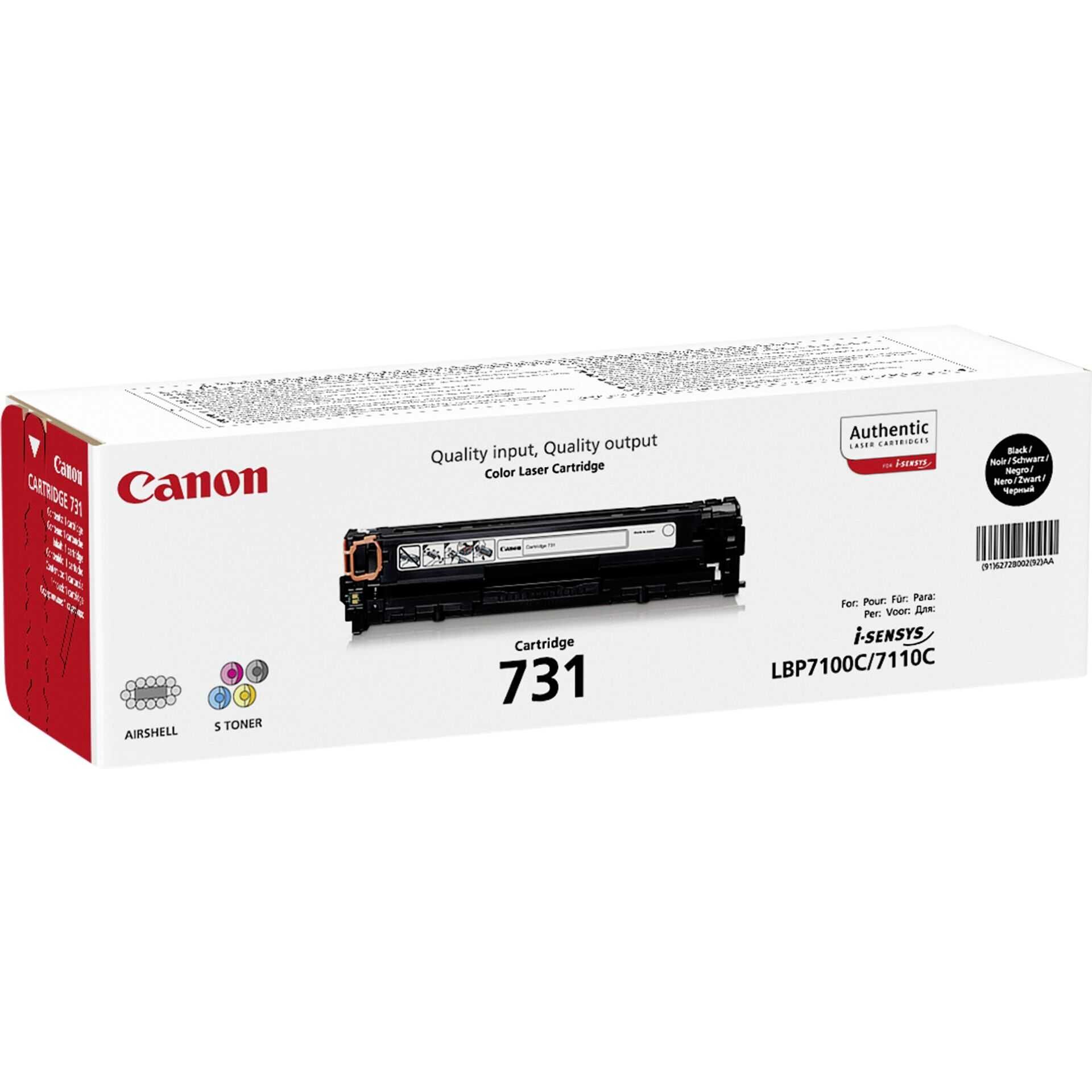 Canon 731 BK - Schwarz - original - Tonerpatrone - für i-SENSYS LBP7100Cn, LBP7110Cw, MF623Cn, MF628Cw, MF8230Cn, MF8280Cw