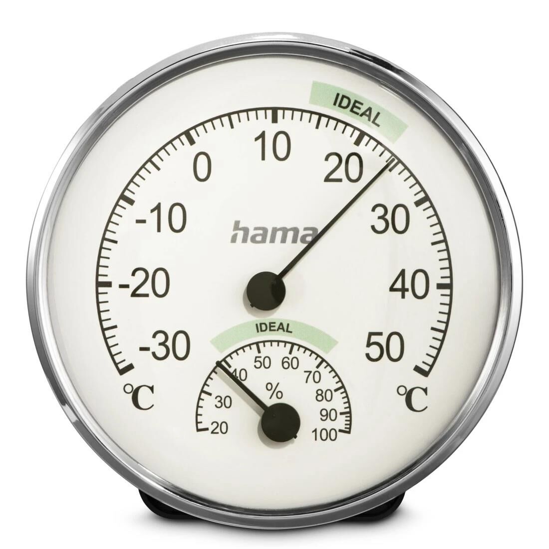 Hama Thermometer und Hygrometer "Chios", Silber / Weiß