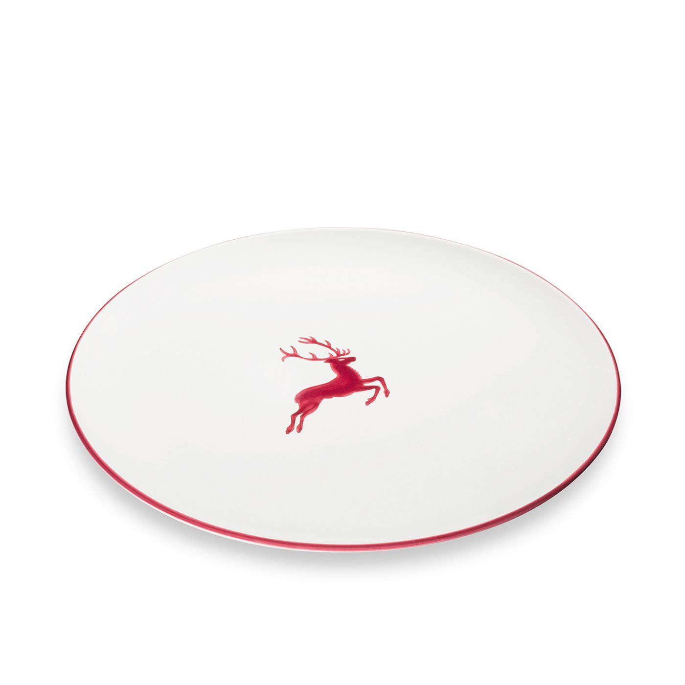Gmundner Keramik Bordeauxr. Hirsch, Platzteller Cup (Ø 32cm)