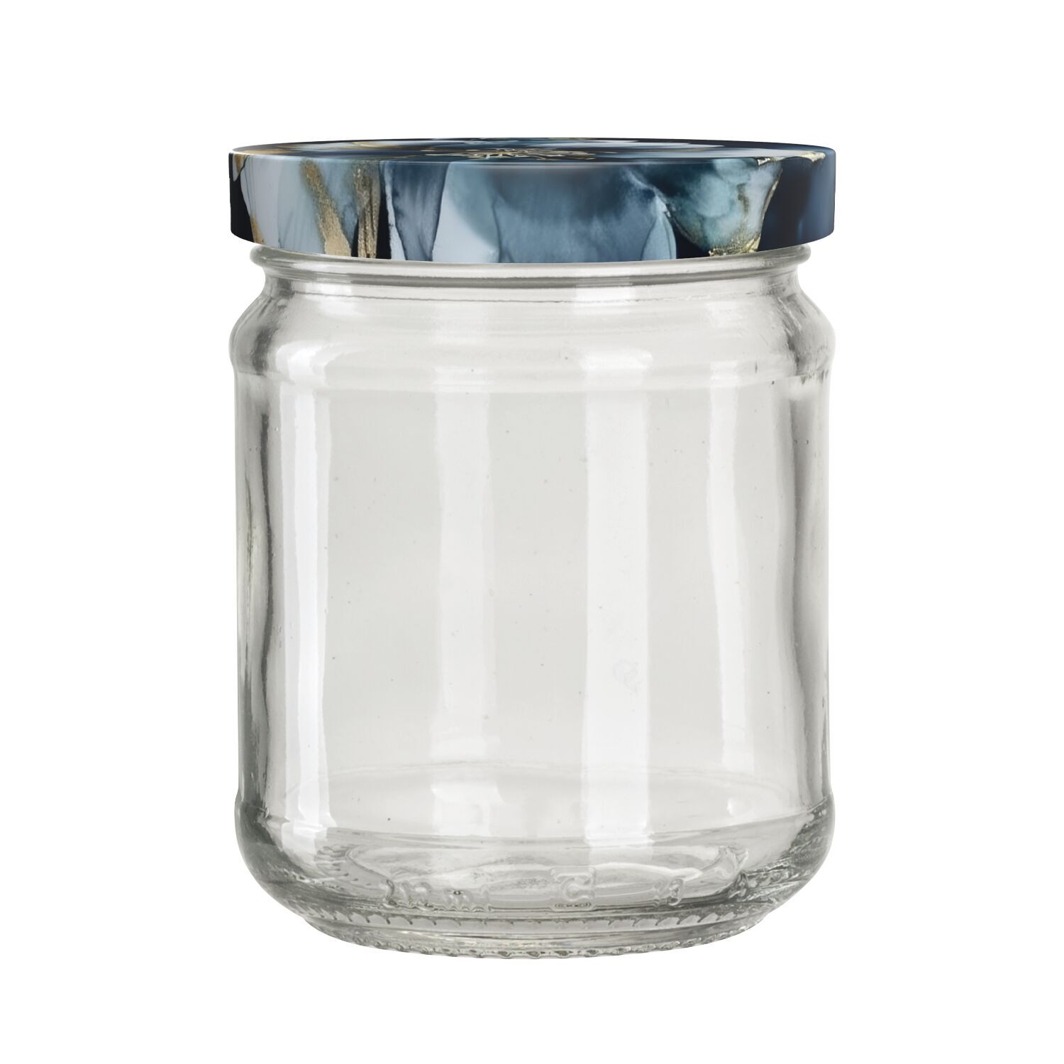 Einkochglas 6-tlg., Klatschmohn blau, Inhalt: 0,37 Liter, TO: 63