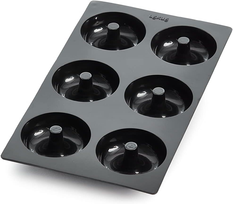Lékué Donut-Silikonform, für 6 Donuts schwarz