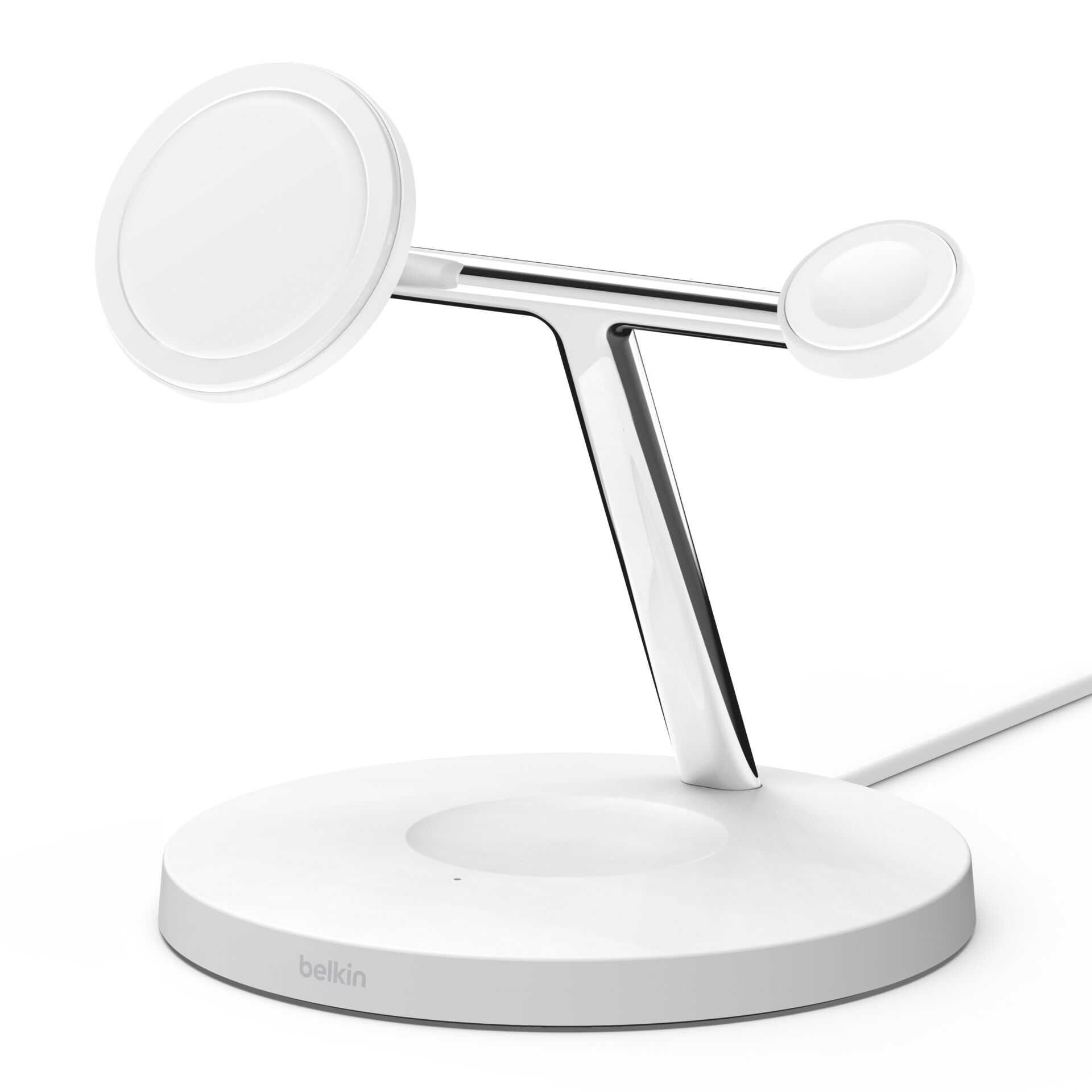 Belkin BOOST CHARGE PRO MagSafe 3-in-1 - Kabelloses Ladegerät + AC-Netzteil - 15 Watt - Fast Charge - weiß
