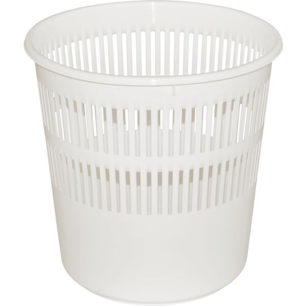 Papierkorb Kunststoff, Gitter, weiß, Inhalt: 11,50 Liter