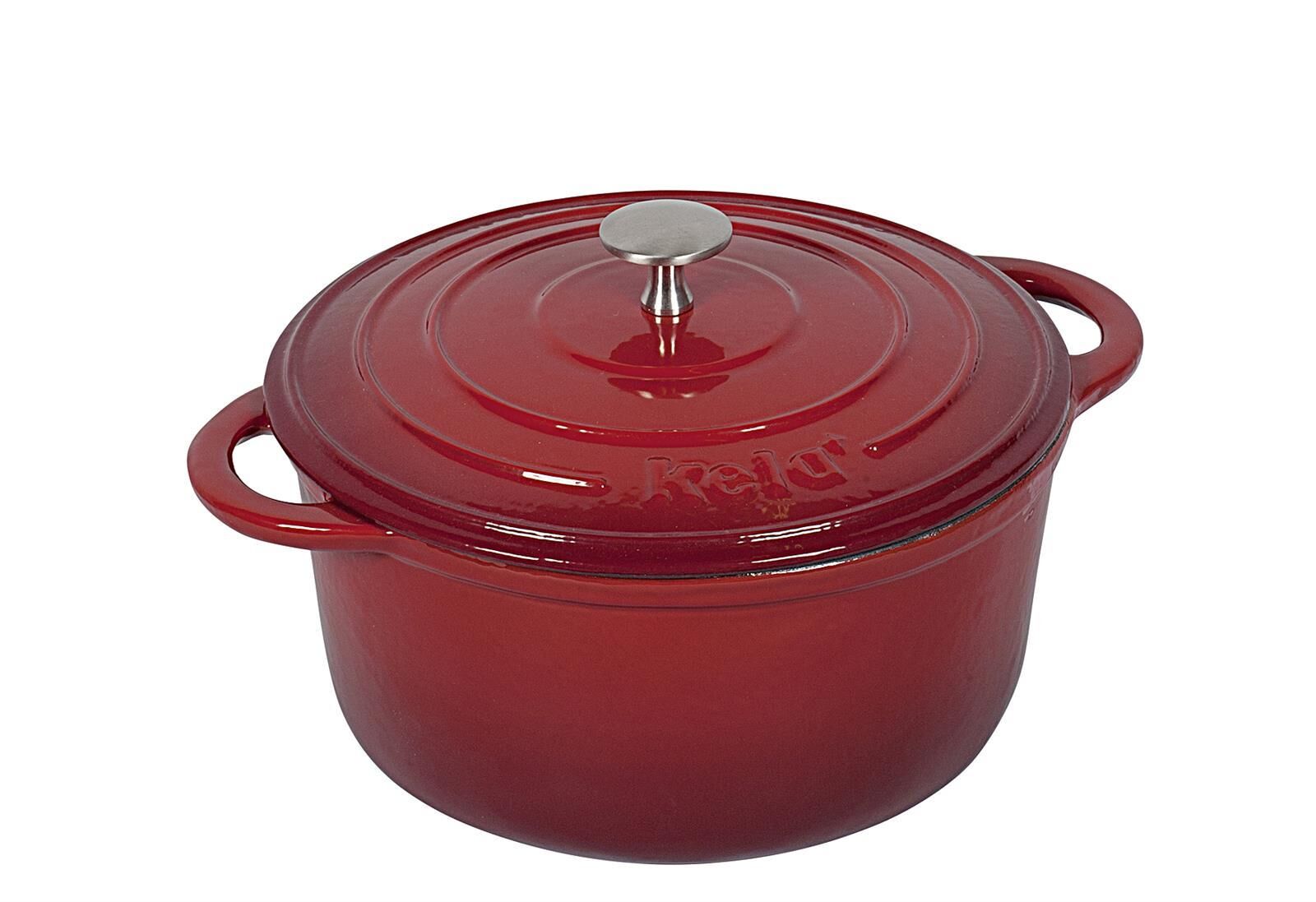 KELA Bräter Calido 4 Liter 11,5cm Ø24cm rot/beige