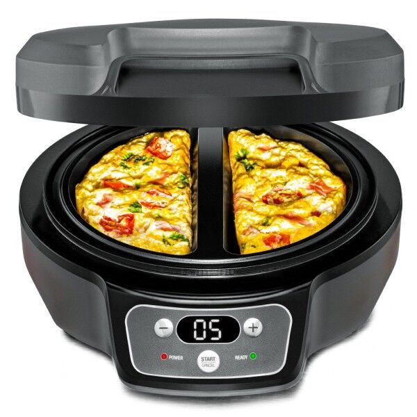 ROMMELSBACHER Omelett Chef 950W f.2Omeletts Zeitschaltuhr LED schiefergrau OM 950