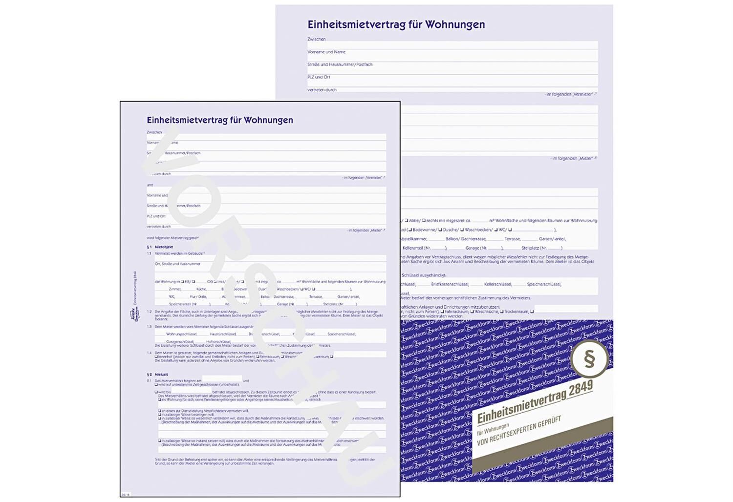 AVERY ZWECKFORM Einheitsmietvertrag 2849 A4, 4-fach