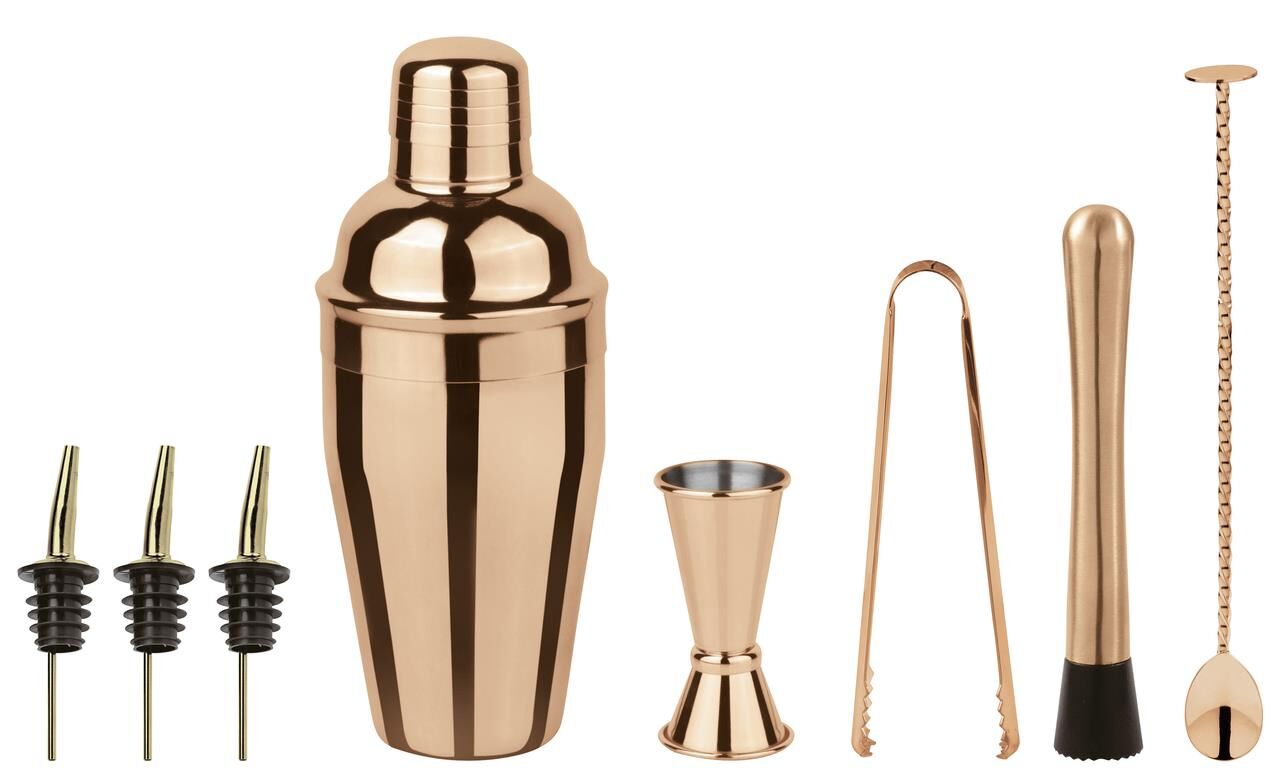 Sambonet  Paderno Cocktailset Cobbler Kupfer 8-teilig