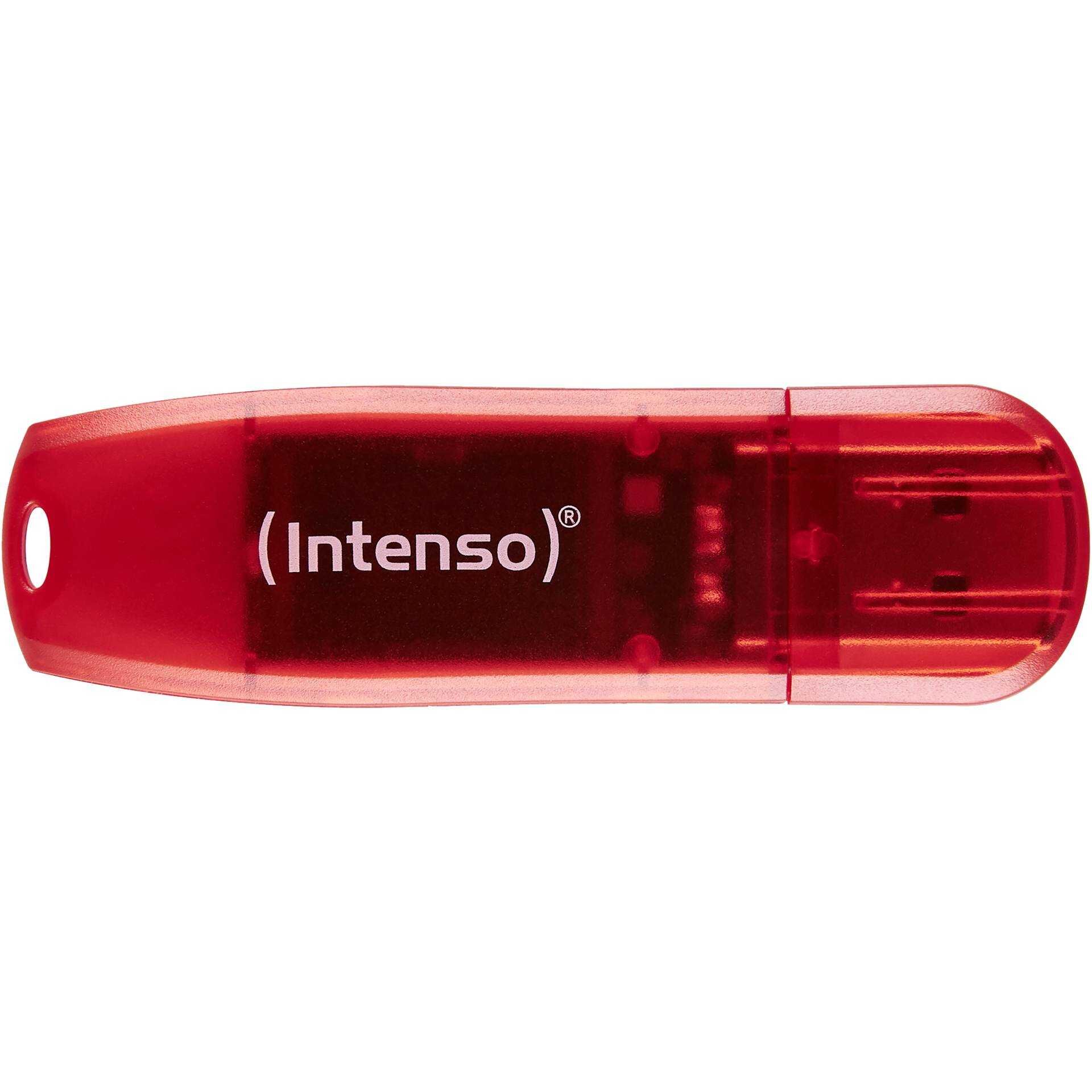 Intenso Rainbow Line - USB-Flash-Laufwerk - 128 GB - USB 2.0 - durchsichtig rot