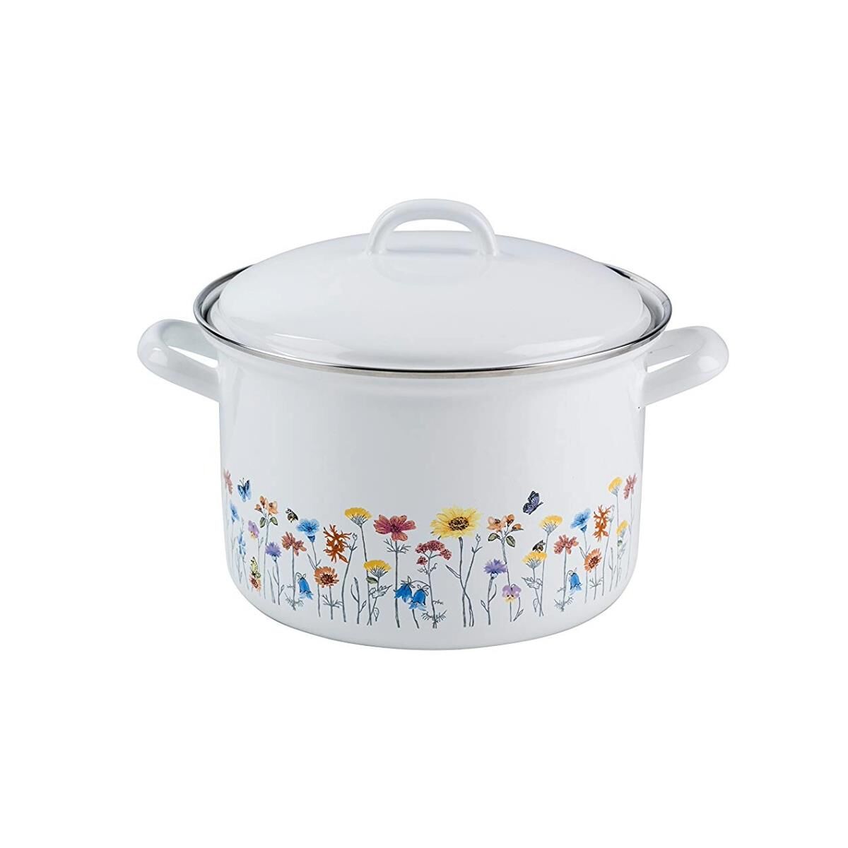 Riess Fleischtopf Country Flora mit Deckel Ø14cm 1 Liter  Induktion