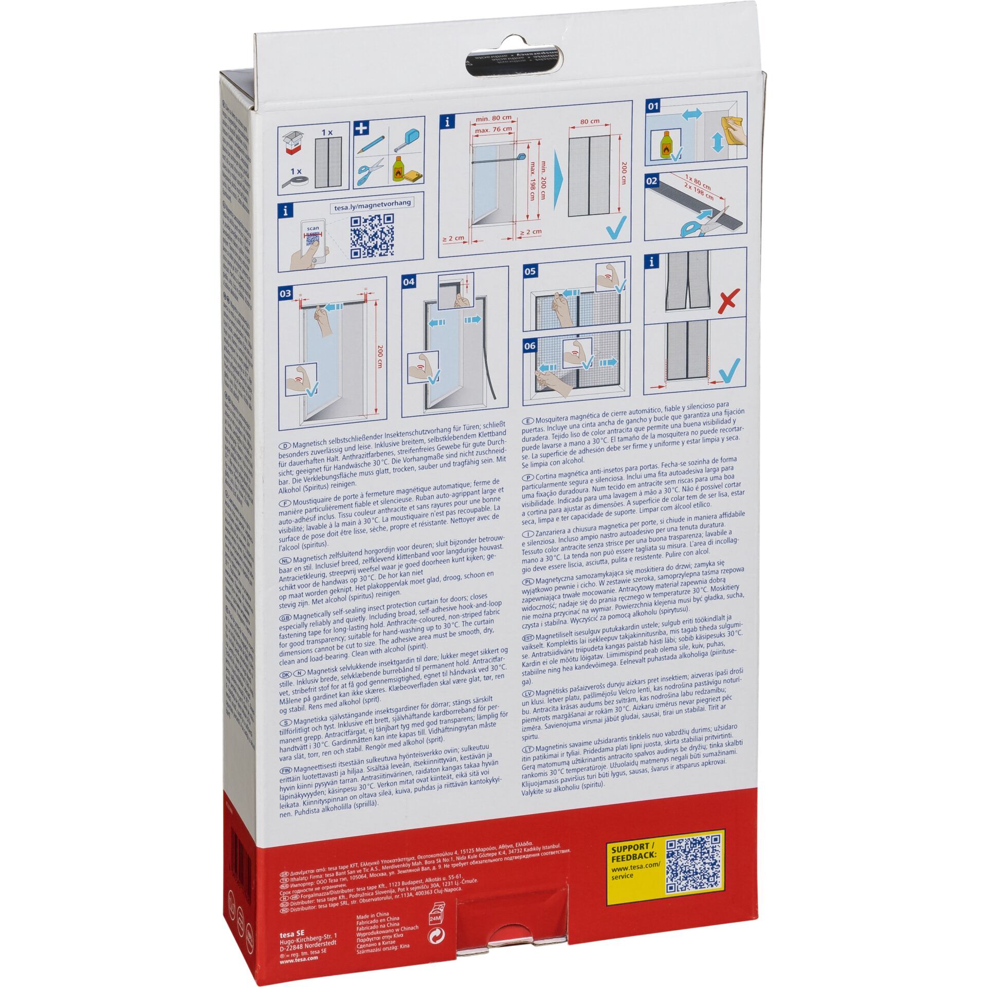 Tesa Fliegengitter Magnetvorhang 0,8x2,0m anthrazit 55374