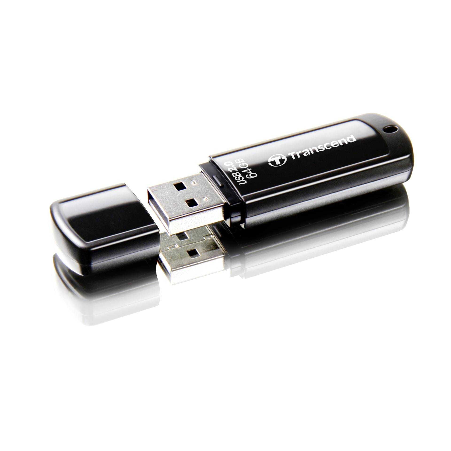 Transcend JetFlash 350 - USB-Flash-Laufwerk - 64 GB - USB 2.0 - Schwarz