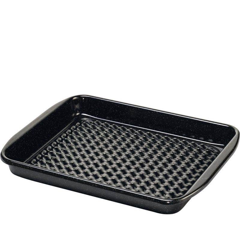 Riess Classic Grilltasse eckig 32/42cm Emaille schwarz