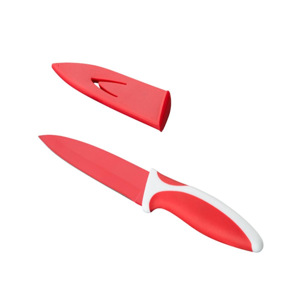 Kelomat Allzweckmesser beschichtet 13 cm rot/weiss händisch geschärfte Klinge Chromstahl