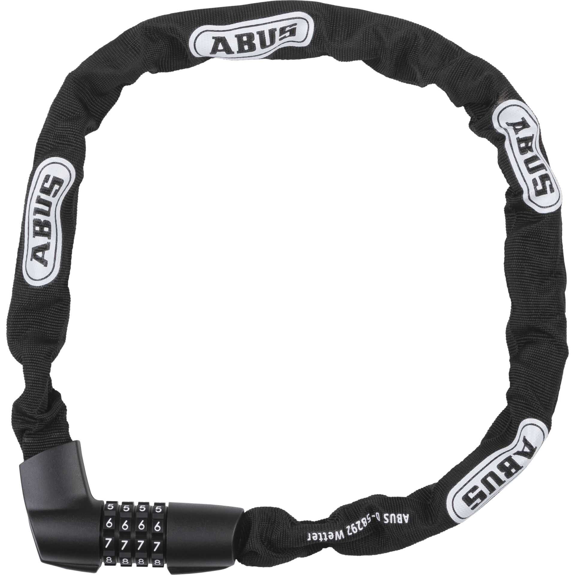 ABUS Tresor 1385 - Kette mit integriertem Schloss - Kombination - Zahlenschloss - Schwarz