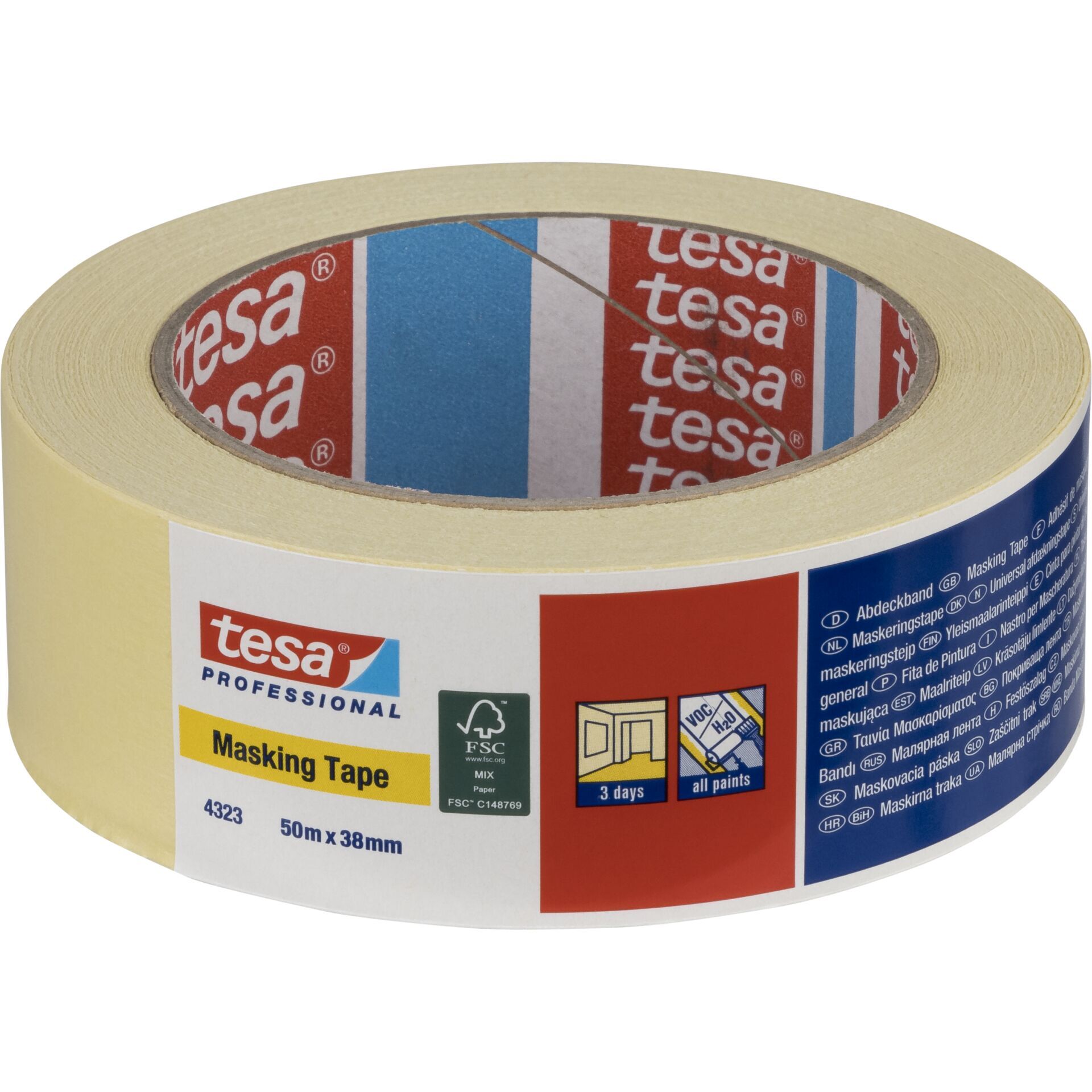 Tesa Kreppband 50m x 38mm Standard beige 04323