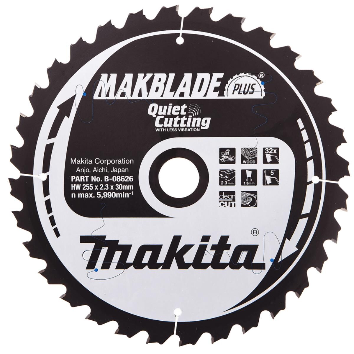Makita Kreissägeblatt, MAKBLADE PLUS 255 x 30 mm • 32 Zähne