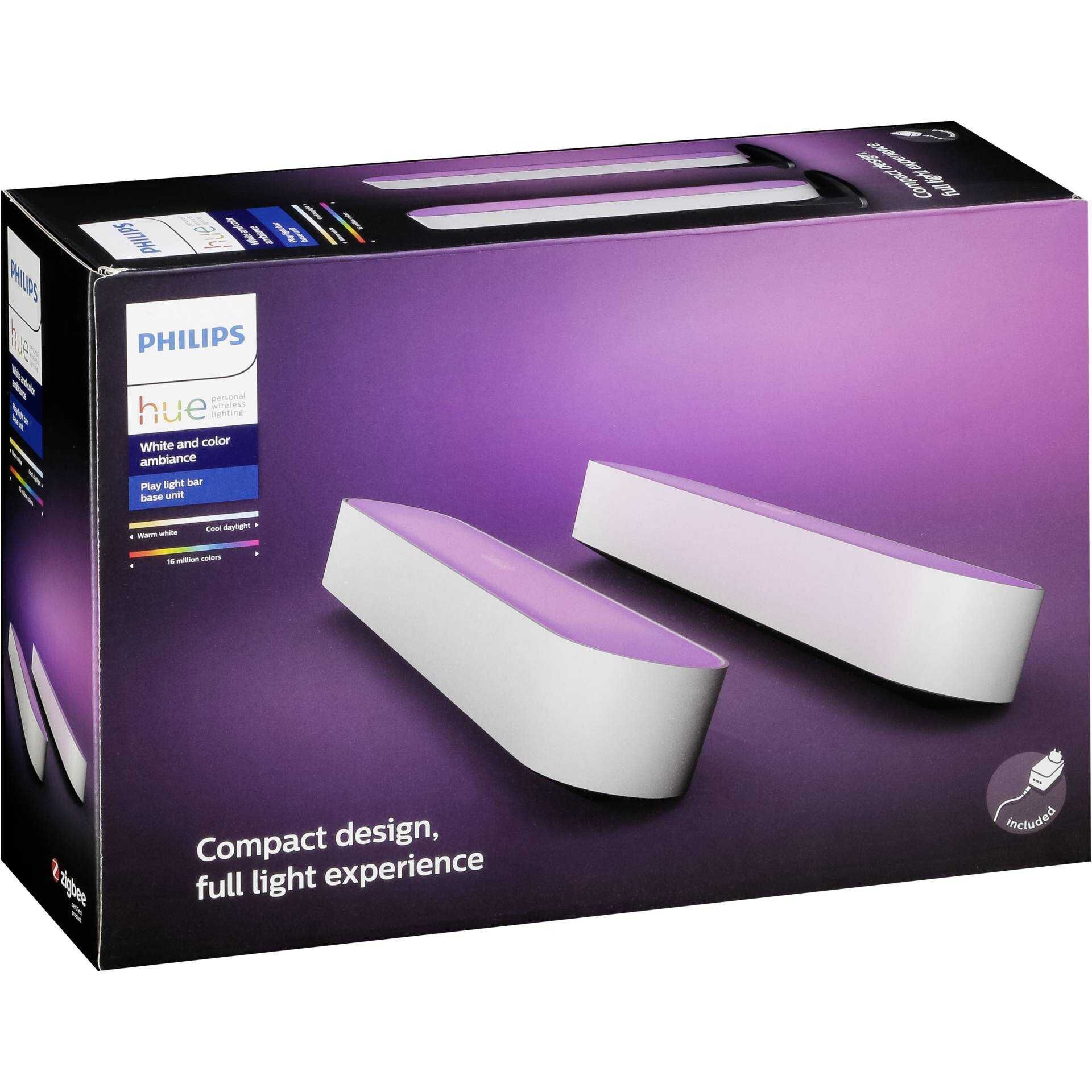 Philips Hue White and Color Ambiance Play - Lichtleiste - LED - 16 Millionen Farben - weiß (Packung mit 2)