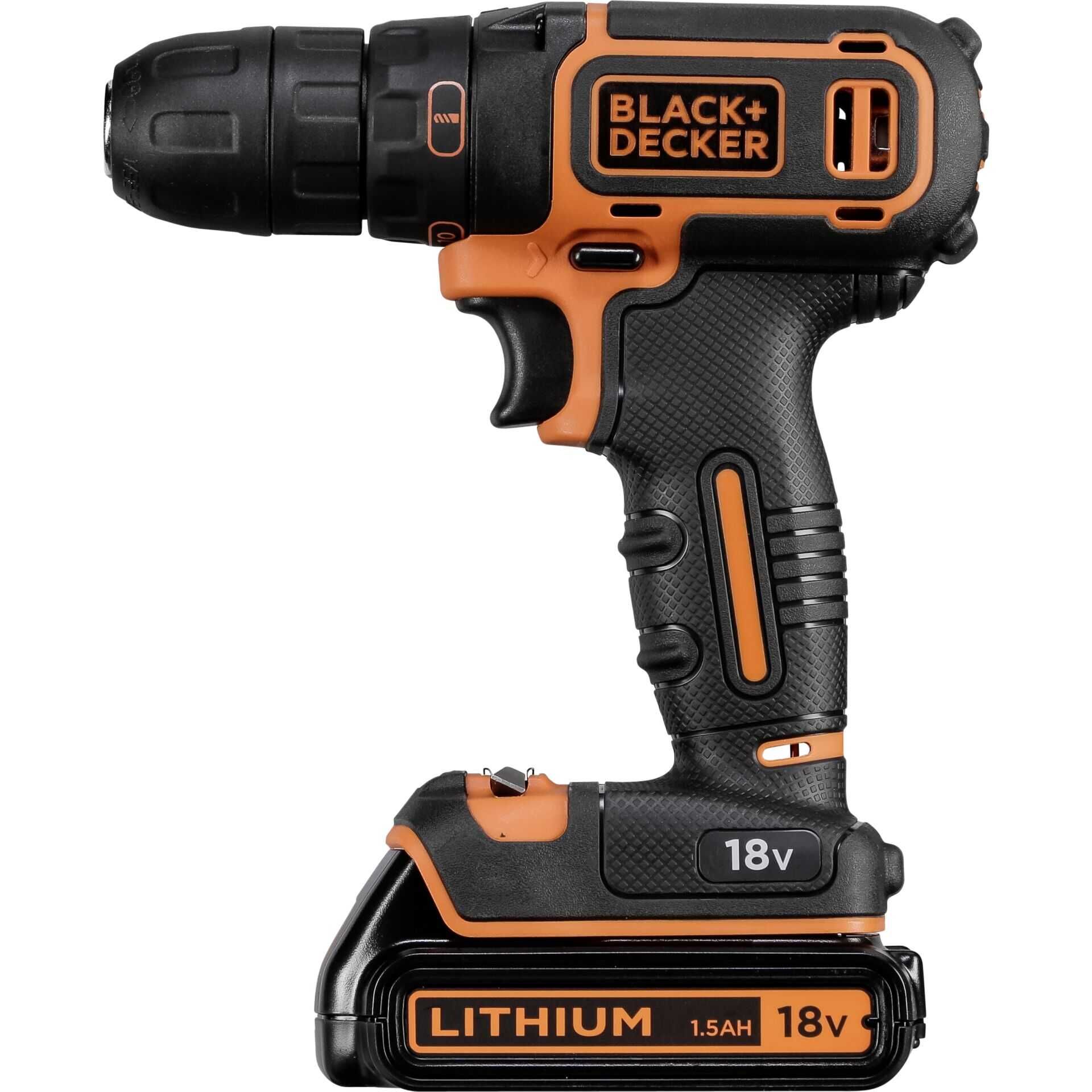 BLACK+DECKER BDCDC18KB-QW - Bohrer/Schrauber - schnurlos - Bohrfutterschlüssel 10 mm - 30 N·m - 2 Akkus