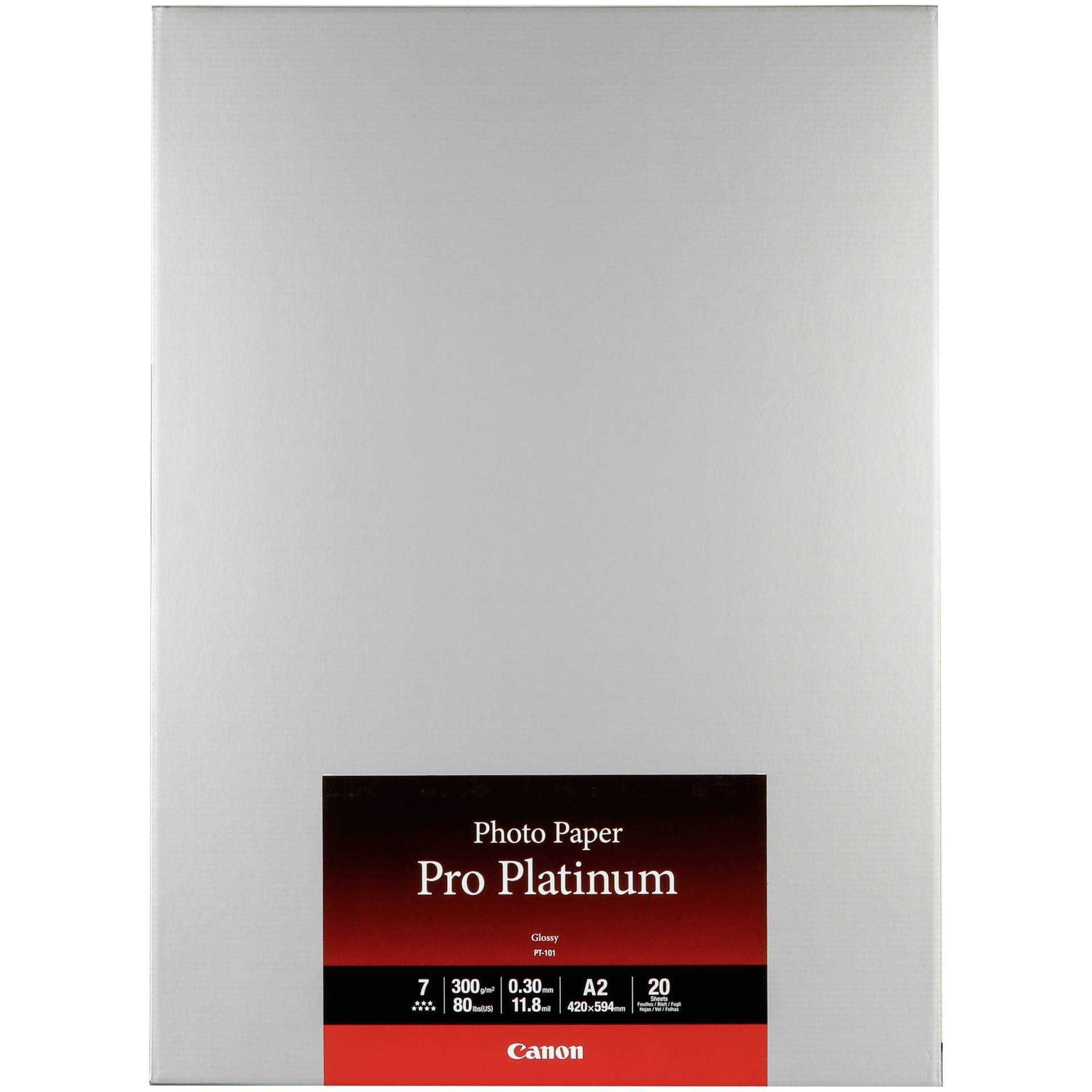 Canon Pro Platinum PT-101 - Hochglänzend - 300 Mikron - A2 (420 x 594 mm) - 300 g/m² - 20 Blatt Fotopapier