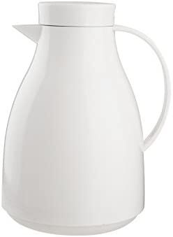 Eva Isolierkanne 1 Liter weiss Kunststoff  mit Glaseinsatz