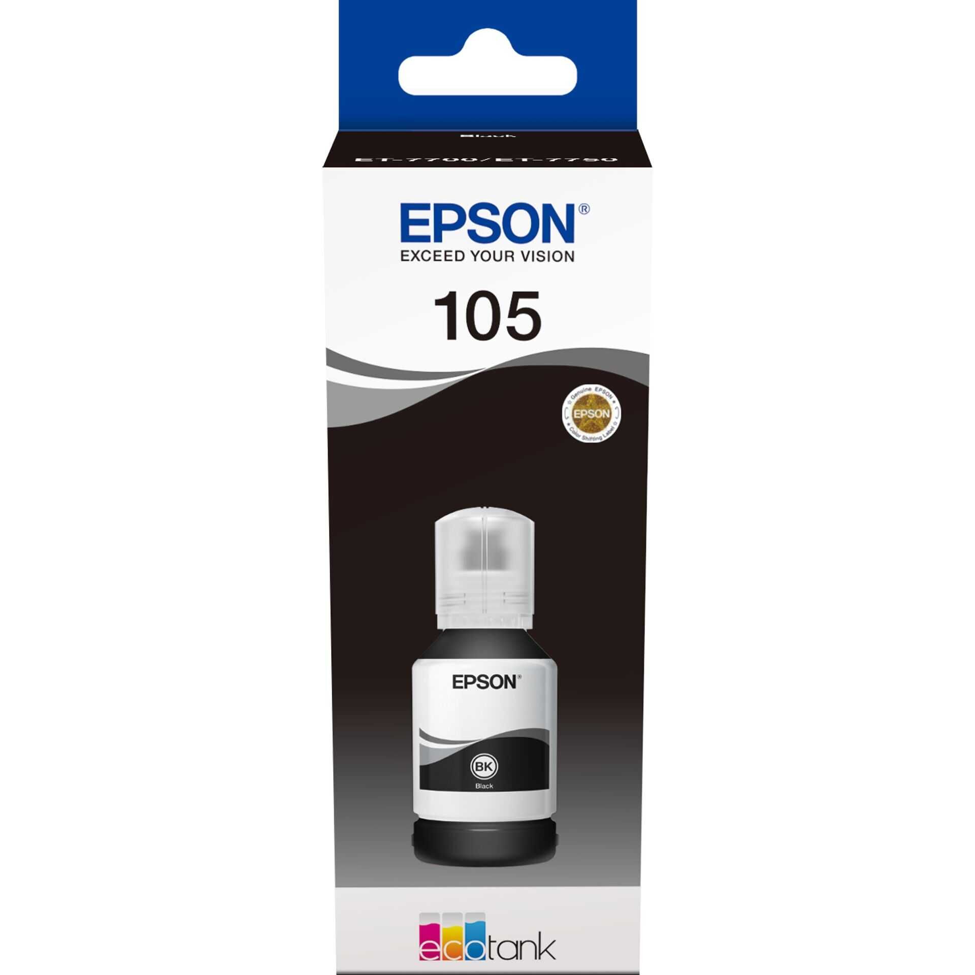 Epson 105 - 140 ml - Schwarz - Original - Tintenbehälter - für EcoTank ET-7700, ET-7750, L7160, L7180; Expression Premium ET-7700, ET-7750