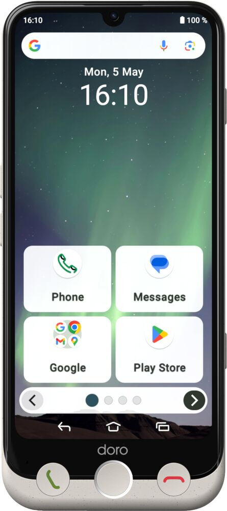 Doro Aurora A30, 15,5 cm (6.1"), 6 GB, 128 GB, 50 MP, Android 14, Schwarz, Weiß